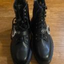 Jimmy Choo  Calfskin Crystal Embellished Cora Flat Combat Boots size 39 Photo 2