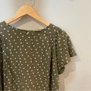 Bohme  Green Polka Dot Flutter Sleeve Blouse Photo 1