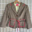 Phoebe Couture Phoebe Glen check plaid Blazer & matching skirt set coord set brown Pink size 10 Photo 3