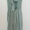 Trixxi Green White Striped Button Front Dress Photo 4