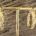 Twisted 18k Gold Plated African  Hoop Earrings Hypoallergenic Unisex Mens Womens Photo 4