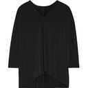 The Row  Sandile Long-Sleeve Viscose Silk Stretch Trapeze Top Black Photo 2