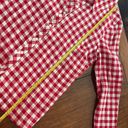 Denim&Co. D & Co Red White Gingham Check Plaid Cotton Button Down Shirt Small Photo 7