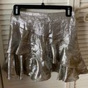 ZARA Metallic Ruffle Skort Silver Size XS Photo 3