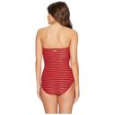 Michael Kors NWT  One Piece Bathing Suit Red Stripe Strapless Swimsuit Size S Photo 2