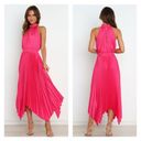 Petal and Pup  Hot Fuchsia Pink Dominique Pleat Detail Maxi Dress Size 10 Halter Photo 2