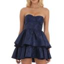 Lucy in the Sky Jacquard Corset Ruffle Mini Dress Photo 0