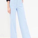 Loft [] Periwinkle Blue Palmer Wide Leg Patch Pocket High Rise Twill Pants Sz 16 Photo 0