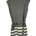 Gap  Dark Gray Cotton White Stripe Hem Shift Mini Dress S Photo 1