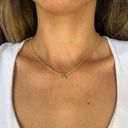 NEW Vintage Gold Clavicle Rope Chain Choker w/green gem pendent Photo 1