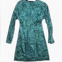 Equipment ‎ Rommily Empire-Waist Dress Animal Print Teal Fall Winter Size 4 Photo 3