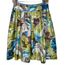 Talbots Floral Silk Skirt Blue Green Watercolor Abstract Preppy Artsy, size 2P Photo 1