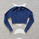 women's best Power Seamless Long Sleeve Crop Top in Sapphire Blue Photo 10