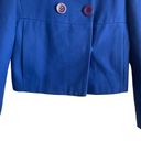 Nine West  Women Wool Jacket 4 Royal Blue Short Length Pea Coat Preppy Classic Photo 6