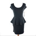 Kensie  Black Capped Sleeve Peplum Dress XS NWT Photo 2