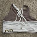 Lululemon  energy high neck long line limited edition sport bra white and gold Photo 1