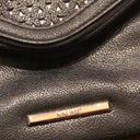 Nine West  Black & Silver Tone Laser Cut Foldover Clutch Or Shoulder Bag Photo 1