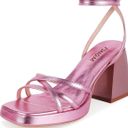 Amazon Pink Metallic Wrap Heels Photo 0