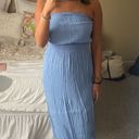 Forever 21 Blue Strapless Maxi Dress Photo 0