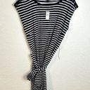 Talbots  Petite Stripe Tshirt Dress Womens Size Petite Meidum Navy White NWT Photo 0