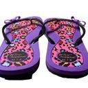 Betsey Johnson  Women’s Colorful Leopard Print Flip Flops Size 7/8 Photo 4