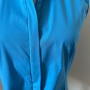 Akris EUC  Sleeveless Collared Cotton Blouse‎ Women S Concealed front Blue Photo 12