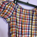 Lane Bryant  Plaid Cotton Off the Shoulder Short Sleeve Elastic Button Size 18/20 Photo 6