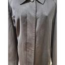 Gallery  Women's Black Polyester Long Sleeve Collared Trench Coat Size 14P Photo 2