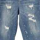 INC  SZ 2/26 Jean Capris Distressed Stretch Pockets Silver Splatters Novel Wash Photo 3