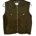 St. John’s Bay ST. JOHNS BAY GREEN BLUE PLAID REVERSIBLE ZIP CLOSE VEST MEDIUM Photo 0