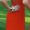 Cache Red Strapless Prom Dress Photo 1