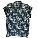 Paper Crane namaste greece button up short sleeve oragami  blouse Size S Photo 2