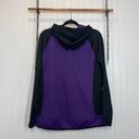 Second Skin  Scuba Hoodie Sweatshirt Womens Purple Black Colorblock Size L Photo 2