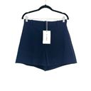 frame denim NWT FRAME Navy High Rise Flat Front Trouser Short 6 Photo 2