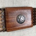 Cinch Vintage Statement Belt Womens Brown  Waist Stretch Scales 90s Wood Theme Photo 3