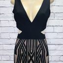 XScape  Womens Black Sleeveless Geometric Plunging Fit & Flare Dress Size 8 Photo 2