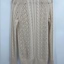 Equipment Femme White Open Knit Cashmere Alpaca Wool Cable Knit Cardigan small Photo 5