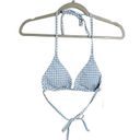 ANDIE  Swim The String Bikini Top Blue Gingham Triangle Size Medium NEW Photo 1