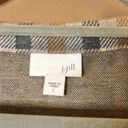 J.Jill  Wear to Work Ponte Knit Dress Gray Camel Plaid Pullover Shift Size large Photo 3