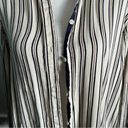 Something Navy  • Cream Navy Burgundy Striped Blouse Photo 6