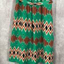 JustFab  Orange & Green Zig Zag V-Neck Tank Dress | Size Medium Photo 5