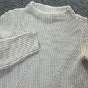 J.Jill  Chenille Sweater Womens Small Off White Mock Neck Cable Knit Tunic Photo 0