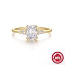 Size 6 18k Gold plated Sterling Silver Ring 925 5A Zirconia Photo 2