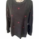 PINK - Victoria's Secret Victoria’s Secret black and red rose fleece sweater Sherpa sweater pullover Photo 1