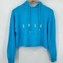 Zyia  Active blue pullover spellout logo hooded sweatshirt lounge Photo 0