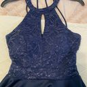 Dillard's Navy Blue Sparkly Semi-Formal Dress Photo 3