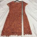 Doe & Rae  Coral Floral Crochet Short Sleeve Dress Photo 3