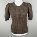 Michael Stars  Astrid Dolma Pullover Open Knit Short Sleeve Sweater Brown Small Photo 1