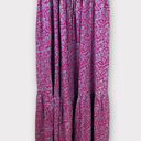 Sabina Musayev Truly Metallic Maxi Dress Pink Blue Floral Lace Up Back Size XS Photo 9