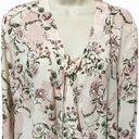 Soho New York Company Floral Pink Blouse front lace Balloon sleeve women size L Photo 1